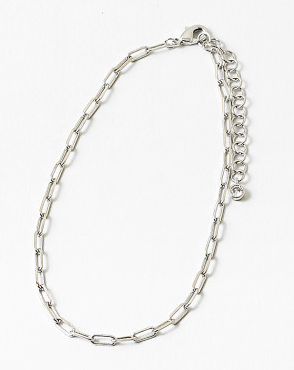 Silver Paperclip Anklet
