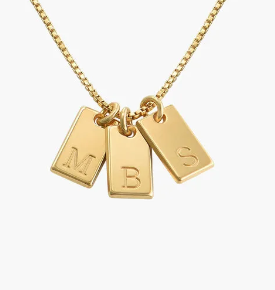 Gold Initial Tag Necklace