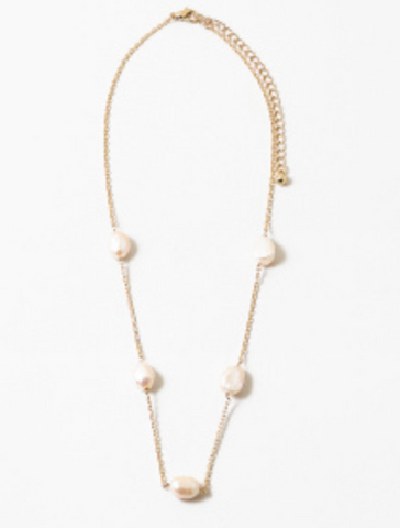 Fresh Water Pearl Interval Chain Necklace