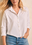 Faherty Stretched Oxford Cropped Shirt