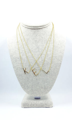 Initial Necklace - Gold Sideway