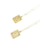 *Initial Square Gold Necklace