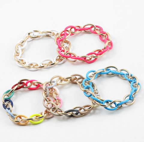 *Colorful Link Stretchy Bracelet