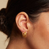 Small Dot Hoop Earring - Gold