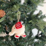 Felt White Elephant Christmas Ornament