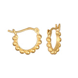 Small Dot Hoop Earring - Gold