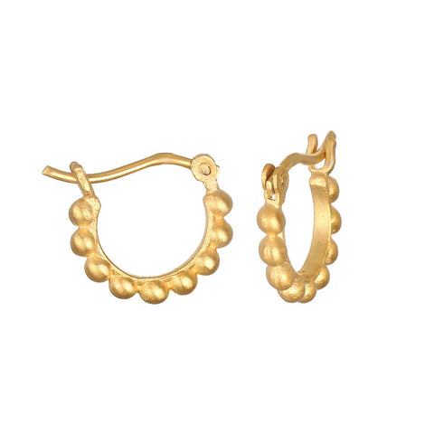 Small Dot Hoop Earring - Gold