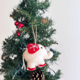 Felt White Elephant Christmas Ornament