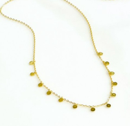 Tiny Gold Disks Necklace