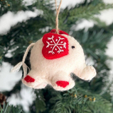 Felt White Elephant Christmas Ornament