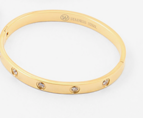Cartier-Style Gold Bangle