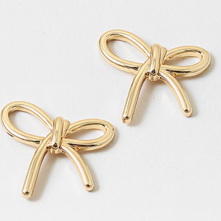 Gold Bow Tie Earrings