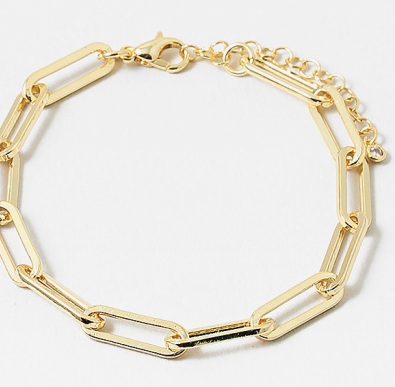 Paperclip Gold Chain Bracelet