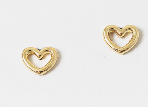 Little Dipped Silver Heart Earrings