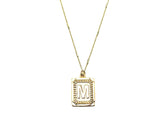 Initial Square Gold Necklace
