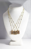 Initial Square Gold Necklace