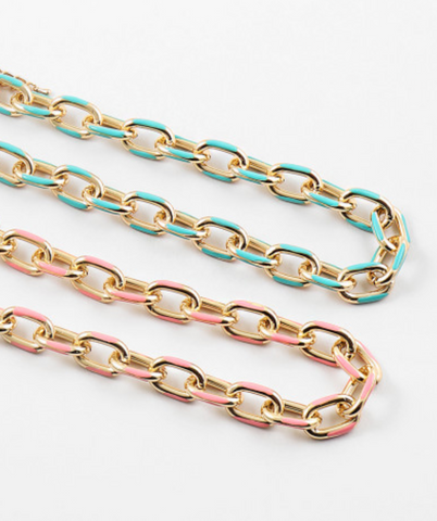*Enameled Chunky Chain Necklace