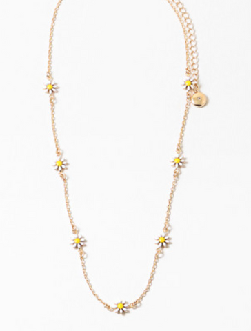 White Daisies on Gold Chain