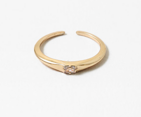 Gold Stacking Ring w/CZ