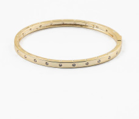 Gold Hinged Bracelet w/CZ's