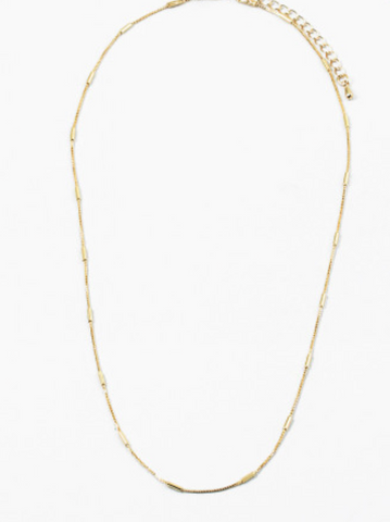 Delicate Gold Chain with Interval Gold Bars