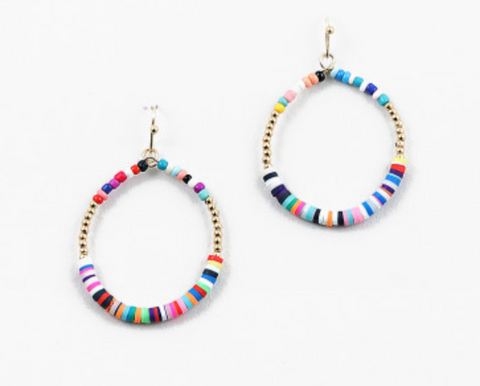 *Colorful Rubber Bead Earrings