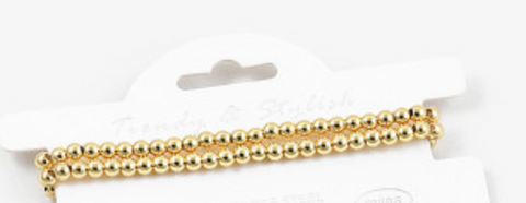 Heavy Gold Ball Stretch Bracelet